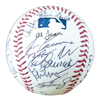 Springfield of Dreams "Homer at the Bat" 25th Anniversary Signed Baseball (1 of 3) With 23 Signatures Inc Aaron Judge, Boggs, Ozzie Smith & Ken Griffey jr. To Benefit The Jackie Robinson Foundation